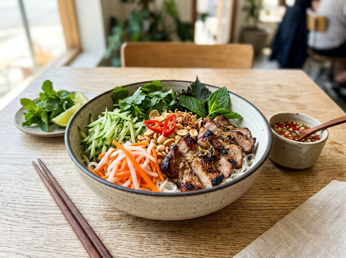 Lemongrass Grilled Pork Vermicelli (Bún Thịt Nướng)